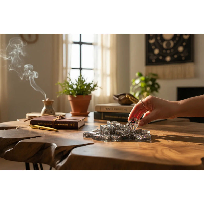 Runas Celtas En Resina Pintadas A Mano 25 Piezas Ahumado Smoke