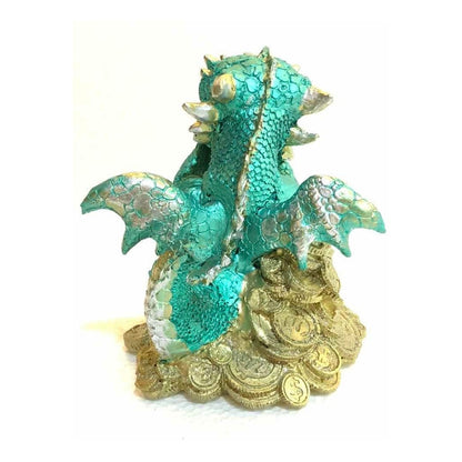 Dragón Tipo Bebe Resina 14.5 Cm Nacional Pintado A Mano.