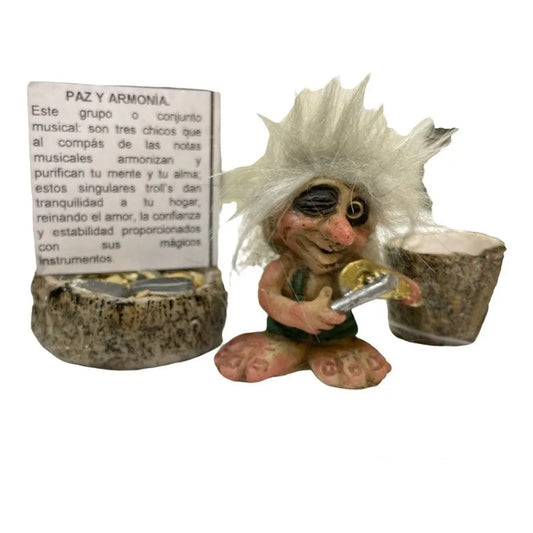 Troll Mini + Comedero + Semillas + Tarjeta Varios Modelos Paz Y Armonia Violin 5cm by HEREJE