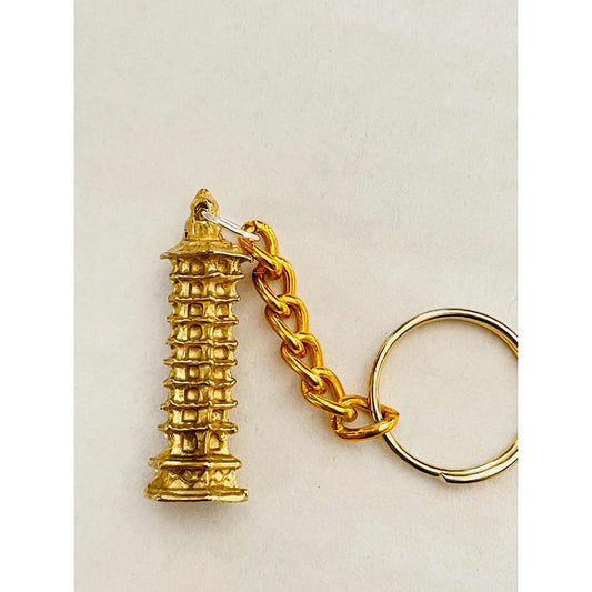 Feng Shui Pagoda Metal Keychain