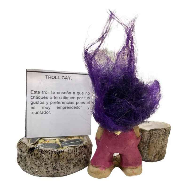 Troll Mini + Comedero + Semillas + Tarjeta Varios Modelos Proteccion Lgbt+++ 6cm