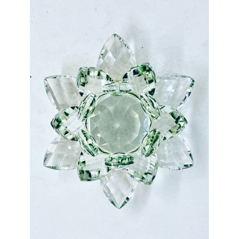 Flor De Loto En Cristal Importado 8cm De Largo.