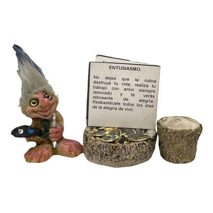 Troll Mini + Comedero + Semillas + Tarjeta Varios Modelos Entuciasmo 5.2cm