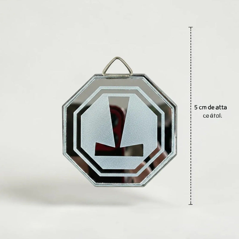 Espejo Octagonal, Grabado Con Símbolos Esotéricos De 5 Cm Martillo De Thor by HEREJE