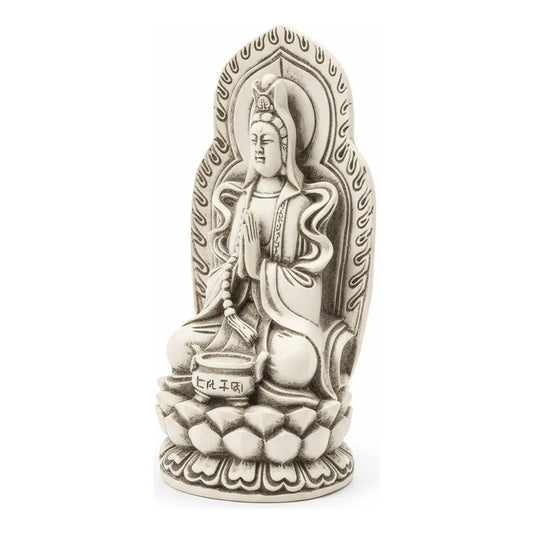 Figura Diosa Kuan Yin Resina 19 Cm Feng Shui Hueso