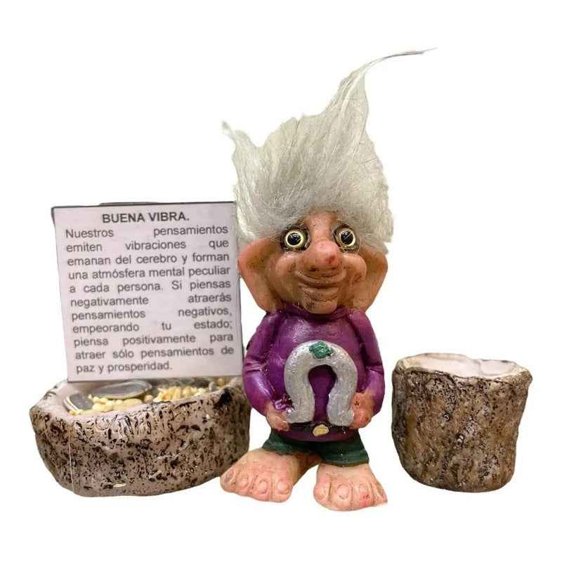 Troll Mini + Comedero + Semillas + Tarjeta Varios Modelos Buena Vibra 6.5