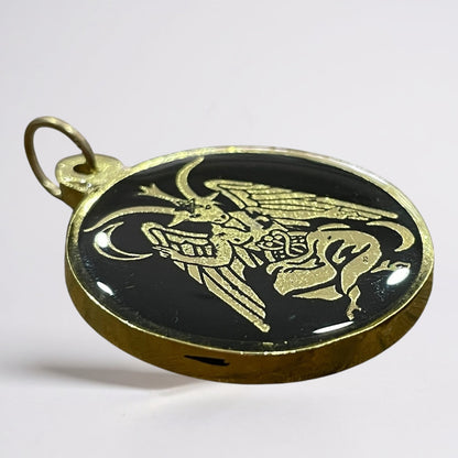 Medalla Encapsulada 25mm Amuleto De Protección Varios Modelo Baphomet 25mm