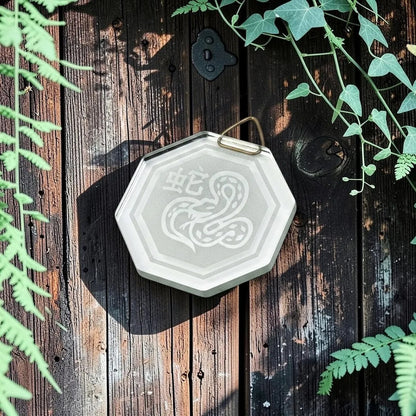 Espejo Octagonal, Grabado Con Símbolos Esotéricos De 5 Cm Serpienta by HEREJE