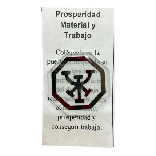 Material and Work Prosperity Amulet on 3cm Mirror