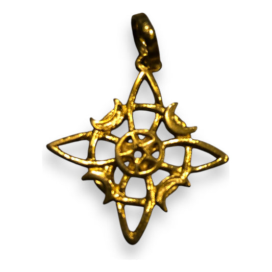Nudo De Brujas Hechizo De Bruja Chapa De Oro Ritualizado