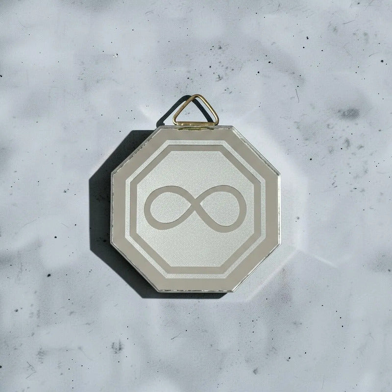 Espejo Octagonal, Grabado Con Símbolos Esotéricos De 5 Cm Infinito by HEREJE