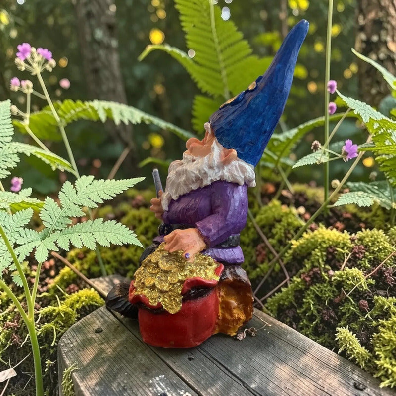 Gnomo De La Abundancia Y El Dinero Figura Decorativa 26 Cm A Morado by HEREJE