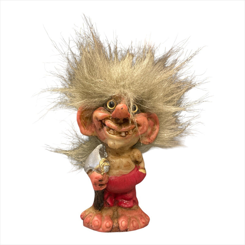 Troll Protección De El Hogar + Comedero Figura De Resina. Rojo