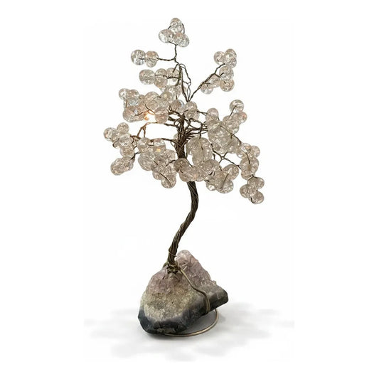 Arbol De La Vida En Cristal Con Base De Cuarzo, 14 Cm Altura Transparente by HEREJE