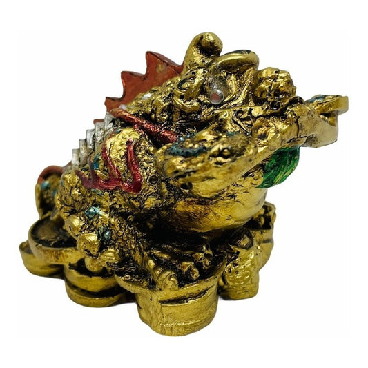 Frog of Luck and Abundance with Ru Yi Resin