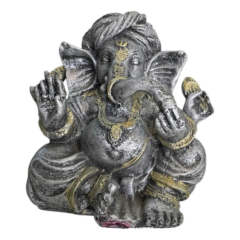 Ganesh Estatua De Resina De 15 Cm De Altura Plateado by HEREJE