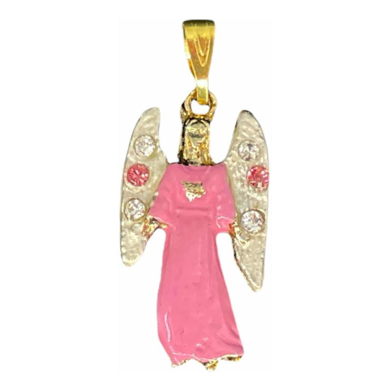 Archangel Chamuel Gold Plated with Crystal Pendant