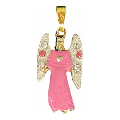Archangel Chamuel Gold Plated with Crystal Pendant