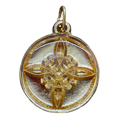 Nudo De Brujas Dije Encapsulado Con Los 7 Baño De Oro 25mm