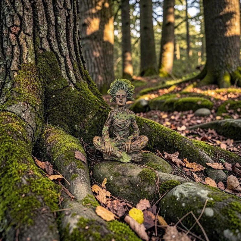 Figura Decorativa Dios De La Naturaleza Meditación Cobre by HEREJE
