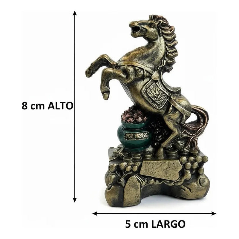 Caballo Figura De Resina Año Chino 8x5cm Dorado Oscuro by HEREJE