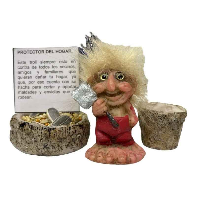 Troll Mini + Comedero + Semillas + Tarjeta Varios Modelos Protector Del Hogar 5.2cm