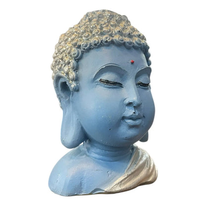 Buda Quemador De Incienso Escultura De Resina 9x6x6cm Azul Buda by HEREJE