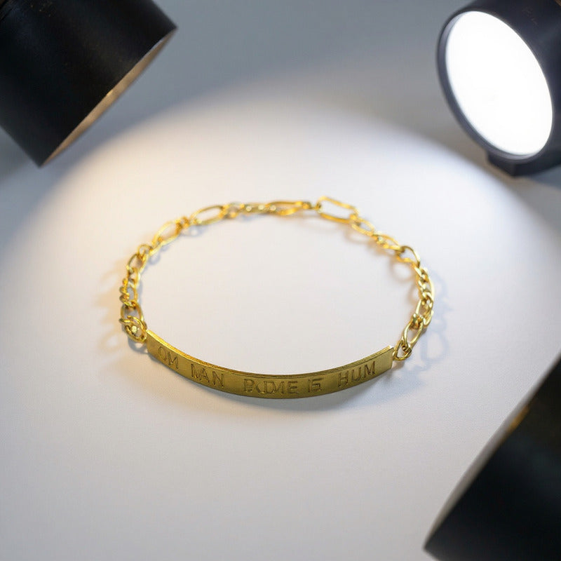 Esclava De Tumbaga Grabada Con El Om Mani Padme Hum