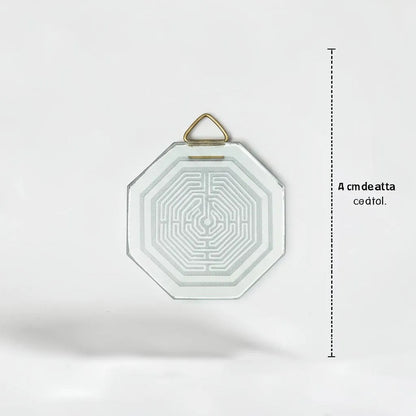 Espejo Octagonal, Grabado Con Símbolos Esotéricos De 5 Cm Laberinto De La Catedral De Amiens by HEREJE