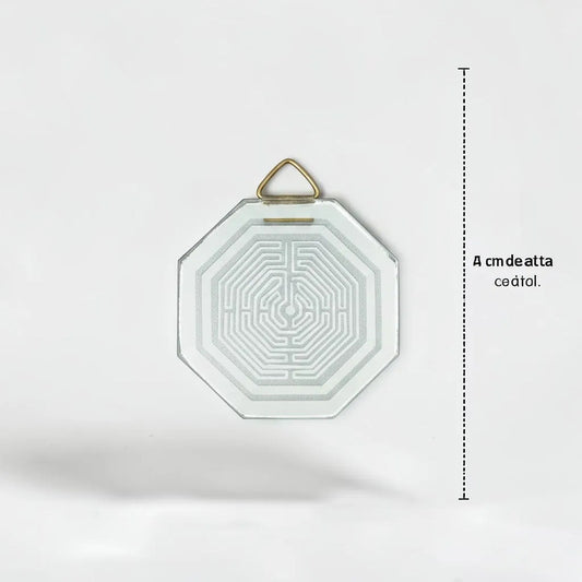 Espejo Octagonal, Grabado Con Símbolos Esotéricos De 5 Cm Laberinto De La Catedral De Amiens by HEREJE