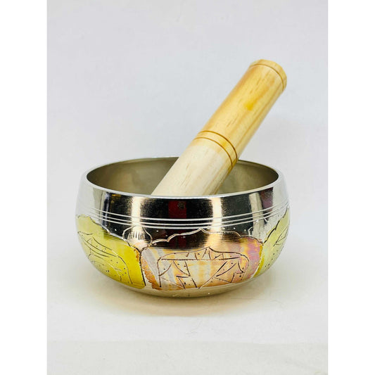 Cuenco Tibetano 95 Mm 7 Metales Bañado En Niquel Brillante