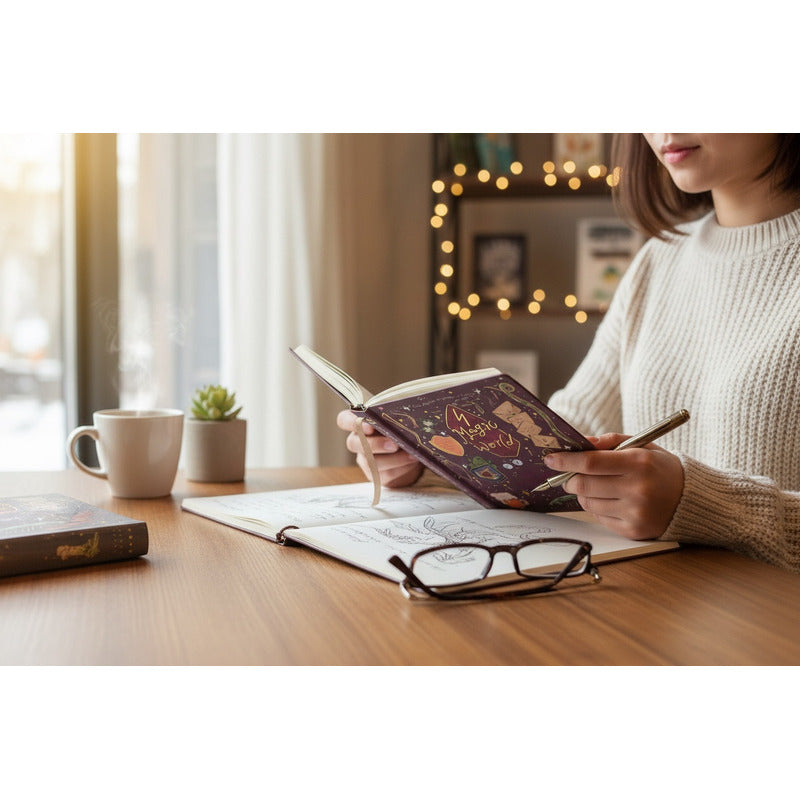 Grimorio Magic World: Libreta De Hechizos Dura