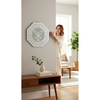 Espejo De 30 Cm Con Varios Grabados Artesanal A Elegir Prosperidad Material Y Trabajo