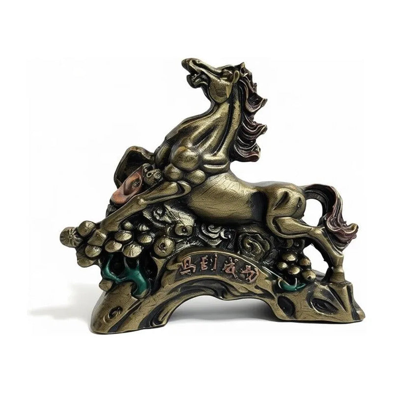 Caballo Figura De Resina Año Chino 8x5cm Dorado Oscuro by HEREJE