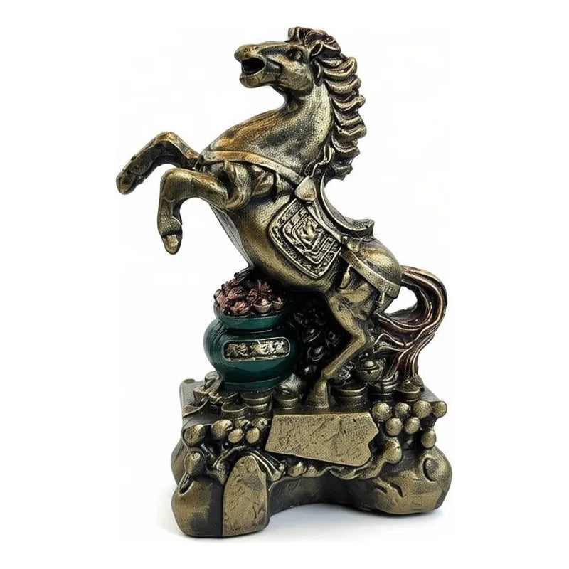 Caballo Figura De Resina Año Chino 8x5cm Dorado Oscuro by HEREJE
