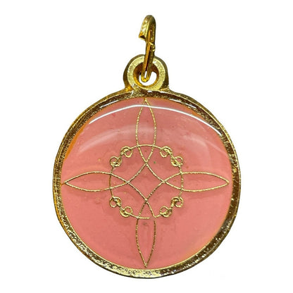 Nudo De Brujas Dije Encapsulado Con Los 7 Baño De Oro 25mm