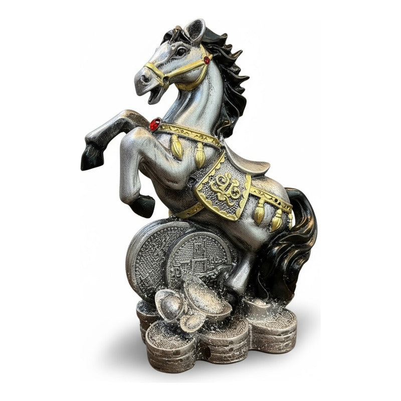 Caballo Año Chino Estatua De Resina 18x13x8.5 Cm