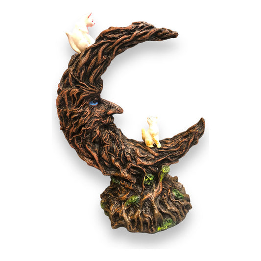 Moon With Cats Smoke Cascade Resin Figure