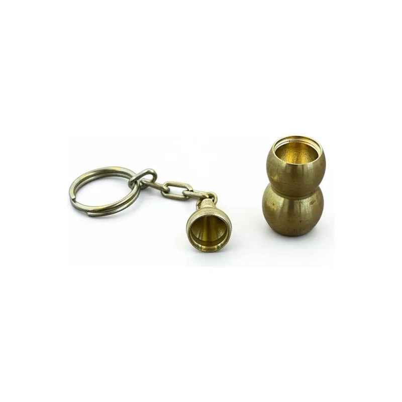 Llavero Wu Lou De Latón Feng Shui Amuleto 4 Cm Hu Lu, Gulu Dorado by HEREJE