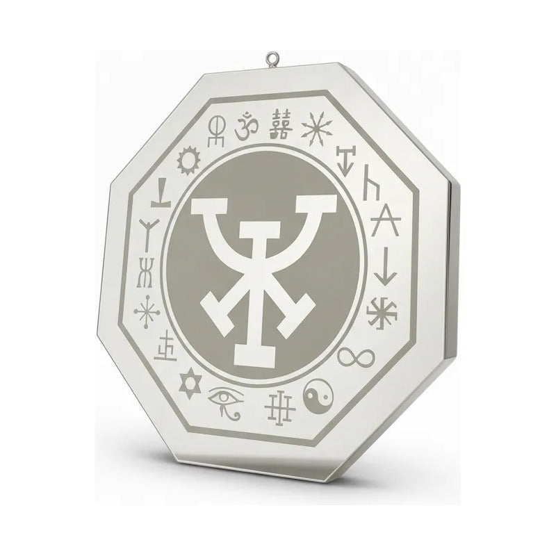 Espejo De 30 Cm Con Varios Grabados Artesanal A Elegir Prosperidad Material Y Trabajo