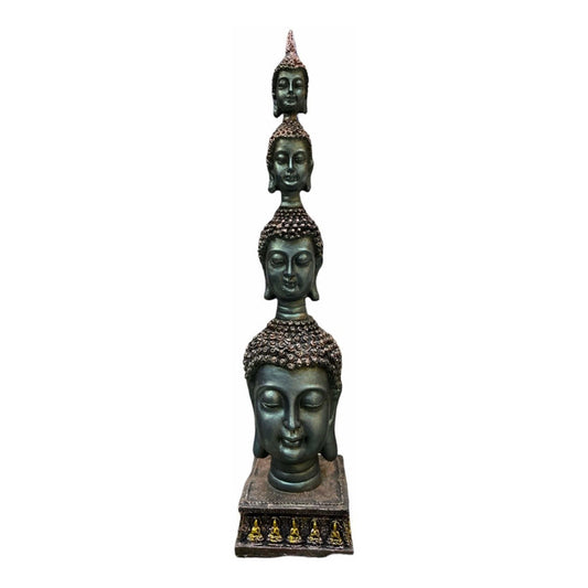 Buddha Pedestal Heads Resin Figure 26 Cm High