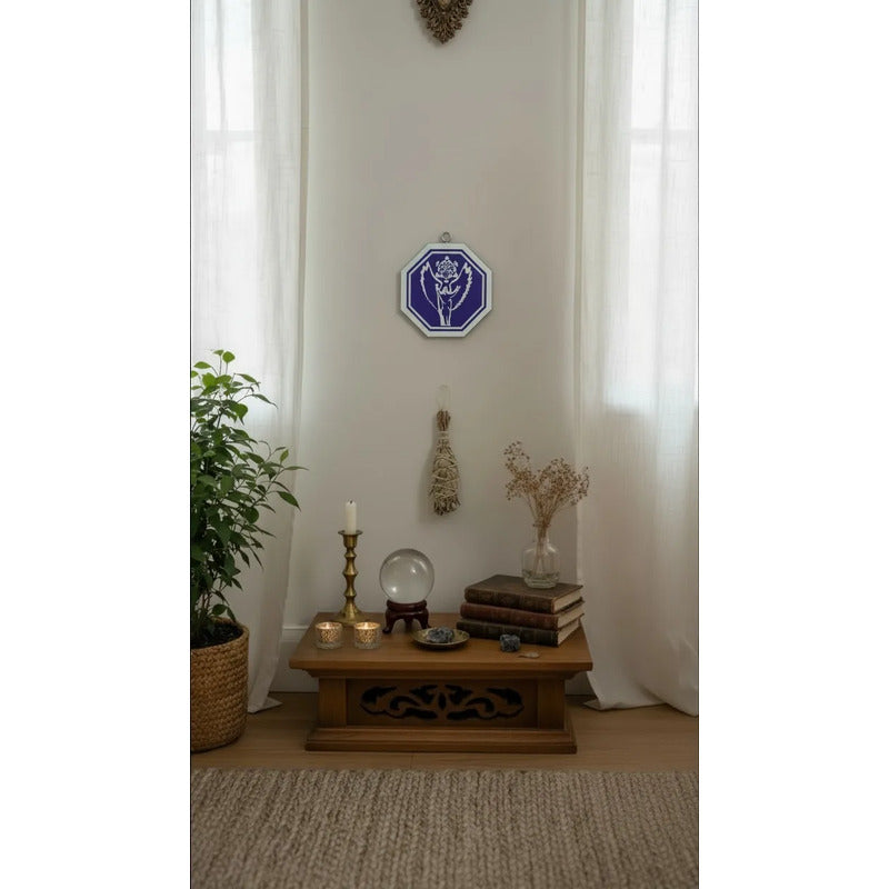 Arcángel Metatrón Geometría Sagrada Espejo 9cm Violeta