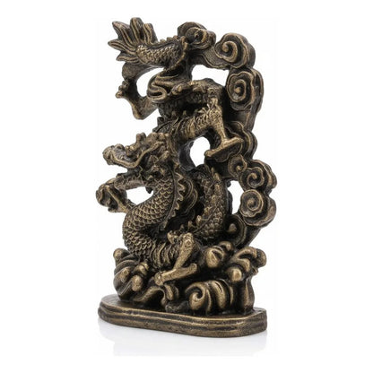 Figura Dragón Chino Feng Shui Para Abundancia 13cm Dorado by HEREJE