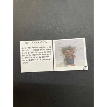 Troll Contra Maleficios + Comedero Figura De Resina 13 Cm Azul