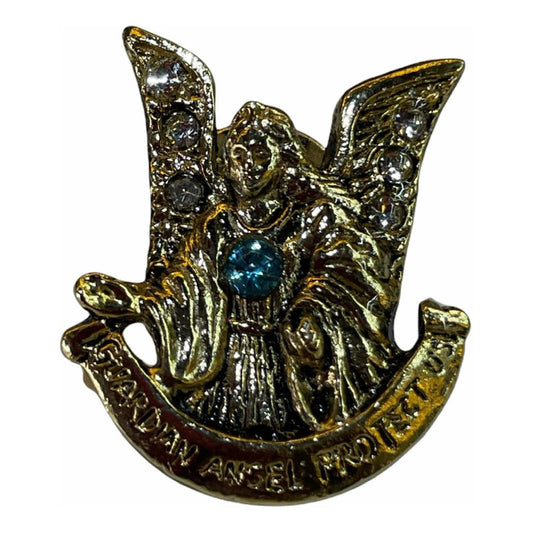 Guardian Angel Gold Plated Lacquer Coated Pin