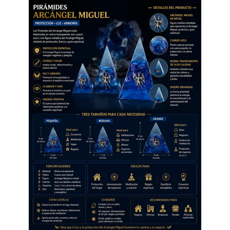 Piramide Angel En Tamaños 5 Cm, 7 Cm Y 9 Cm A Elegir 9 Cm Azul by HEREJE