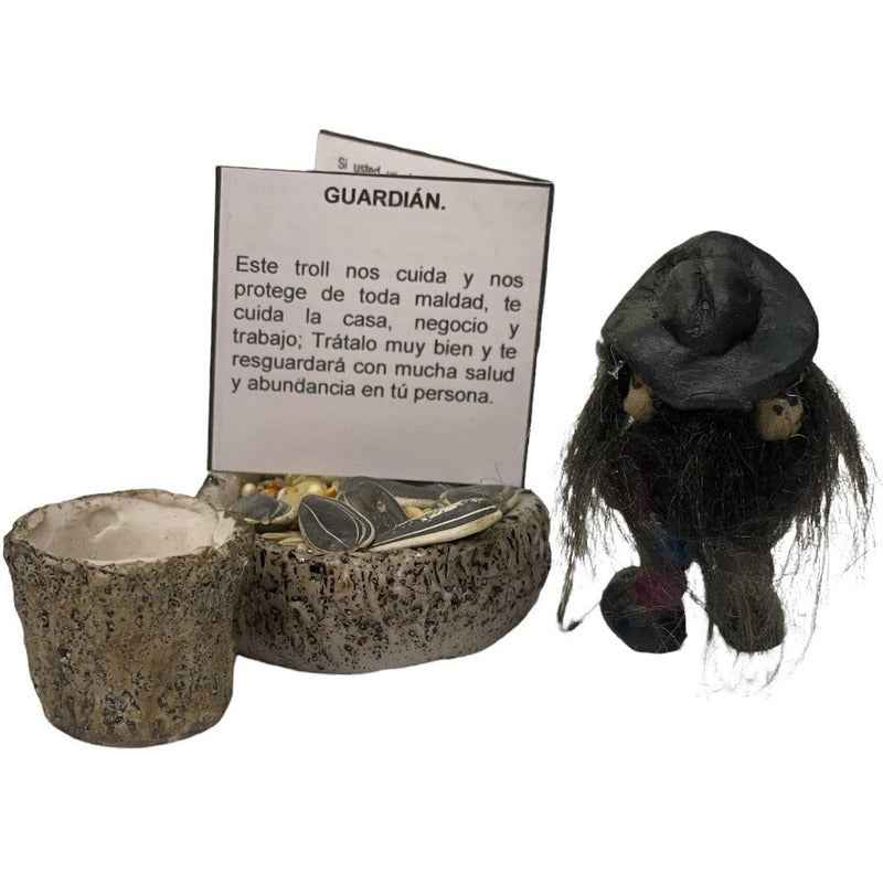 Troll Mini + Comedero + Semillas + Tarjeta Varios Modelos Guardian 5.5cm