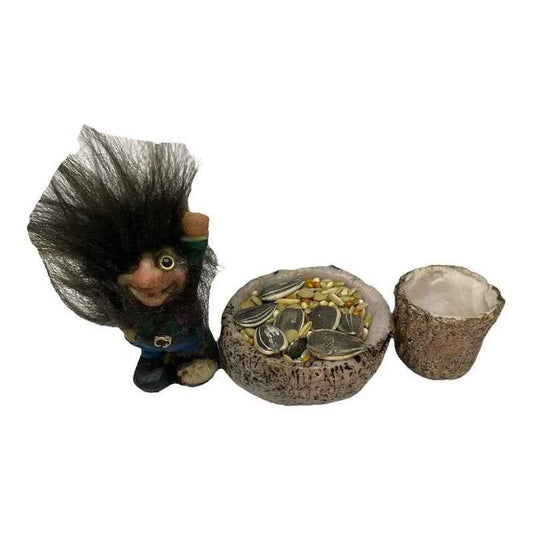 Troll Mini + Comedero + Semillas + Tarjeta Varios Modelos Aventurero 5.2cm