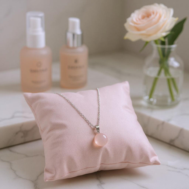 Cuarzo En Esfera Dije Con Cadena