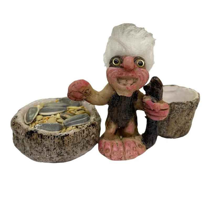 Troll Mini + Comedero + Semillas + Tarjeta Varios Modelos Protector Personal 5.7cm